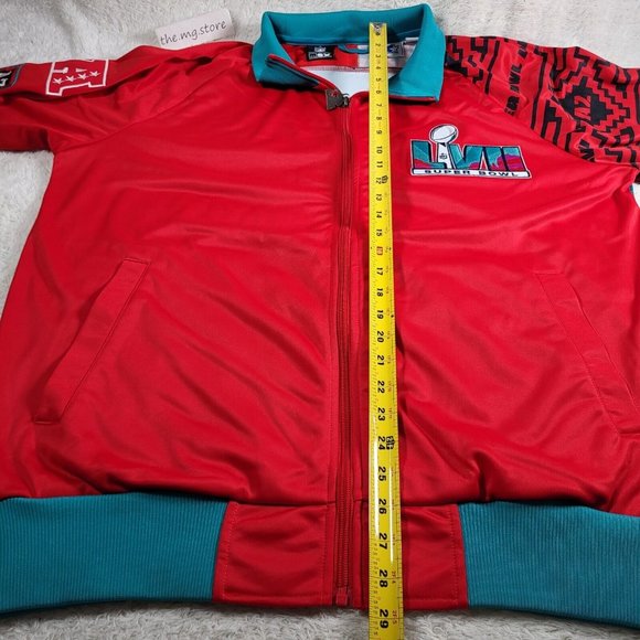 Starter Red Michael Strahan NFL Super Bowl LVII Embroidered Track Jacket Sz XL - Picture 4 of 14